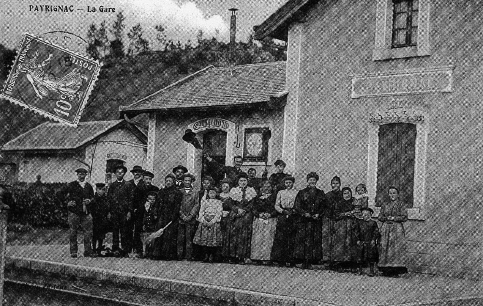 Photo à Payrignac (46300) : Vers 1914 - La Gare (carte postale ancienne). -  Payrignac, 180429 Communes.com