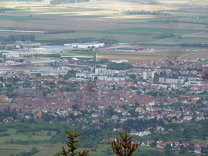 La ville vue du Mont Sainte Odile - Obernai