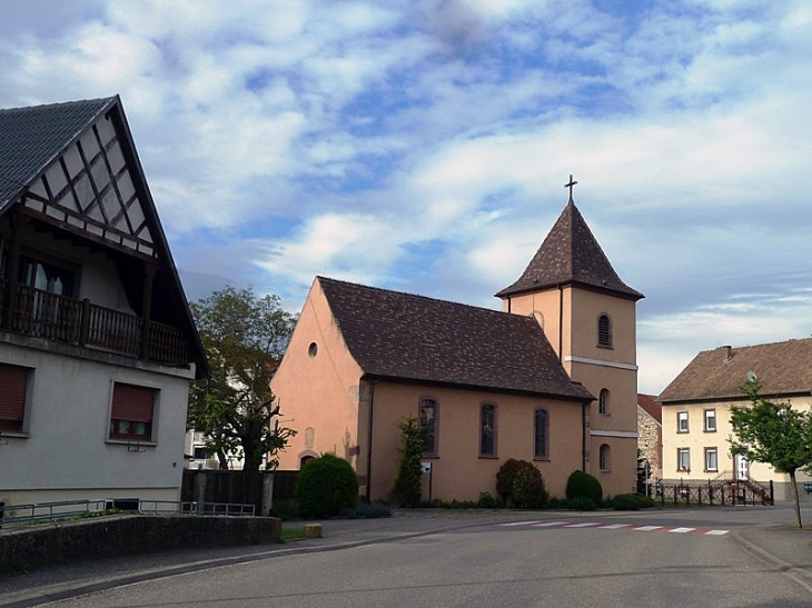 Le centre et l'église - Algolsheim