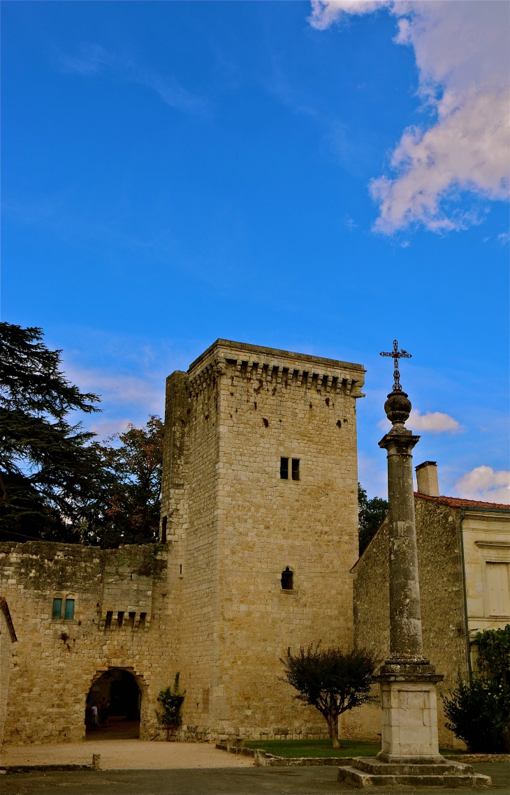 Le château du XIIIe siècle et sa croix monumentale - Eymet