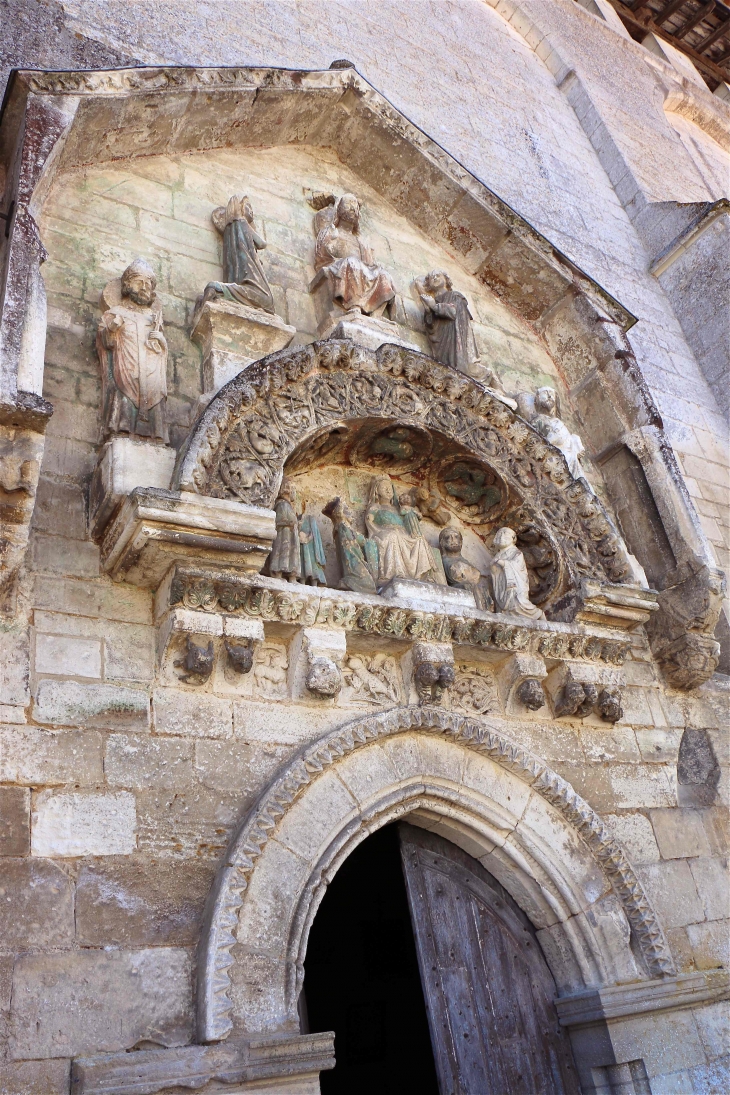 Portail gothique de la façade nord de l'église Saint Pierre et saint Paul - Grand-Brassac