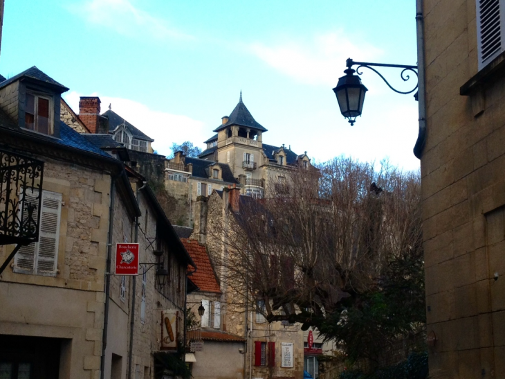 Le château dominant le village. - Montignac