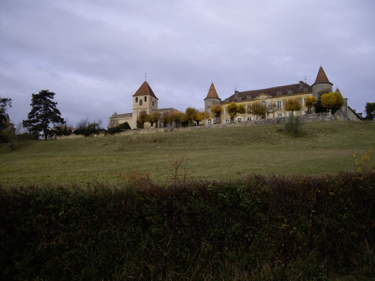 Le château et l'église. - Montpeyroux