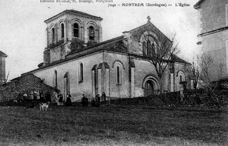 L'église, vers 1910 (carte postale ancienne). - Montrem