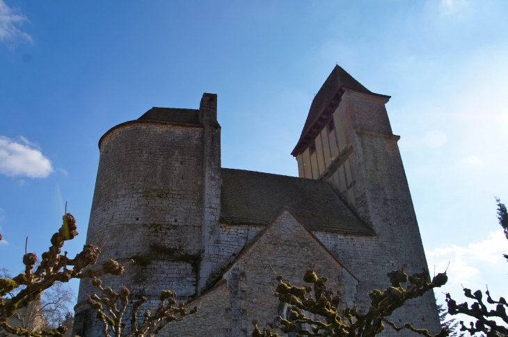 Le clocher mur de l'église Saint-Maurice. - Prats-du-Périgord