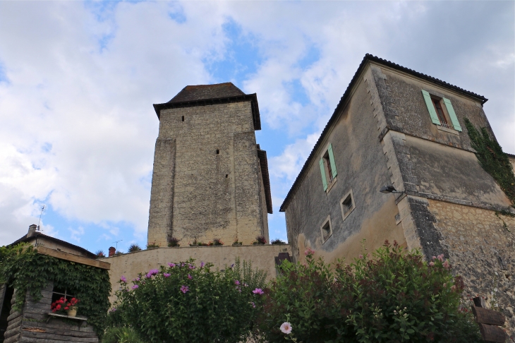 Façade occidentale de l'église depuis les jardins - Siorac-de-Ribérac