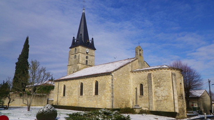 L'église sous la neige. - Bruges