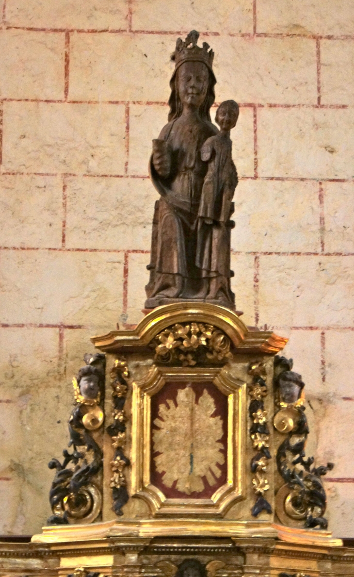 Détail : La Vierge noire. - Saint-Genès-de-Lombaud