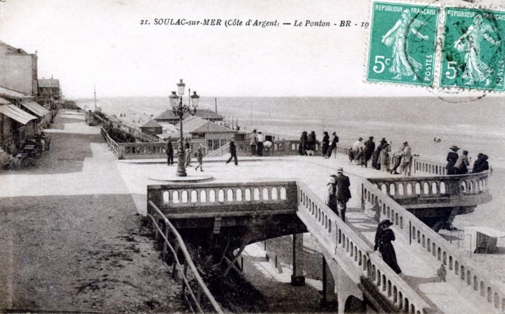 Le Ponton, vers 1910 (carte postale ancienne). - Soulac-sur-Mer