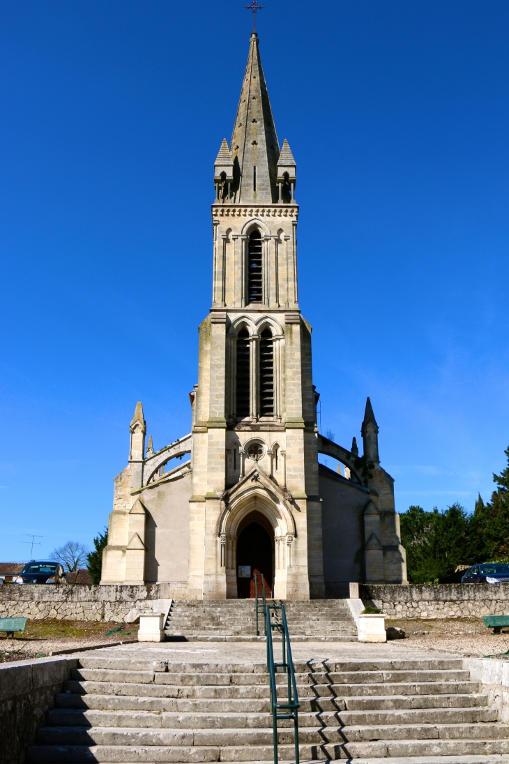 Façade orientale de l'église Notre Dame, fin XIXe siècle. - Buzet-sur-Baïse