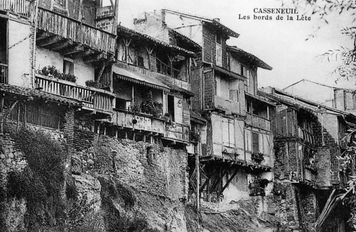 Les bords de la Lète, debut Xxe siècle (carte postale ancienne). - Casseneuil