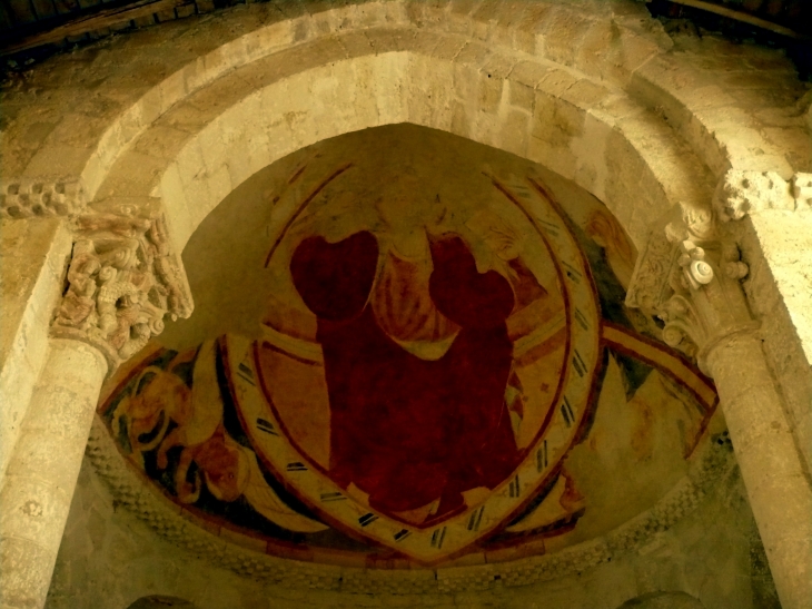 Fresques au dessus de l'autel de l'église Saint-Jean de Balerme - Montpezat