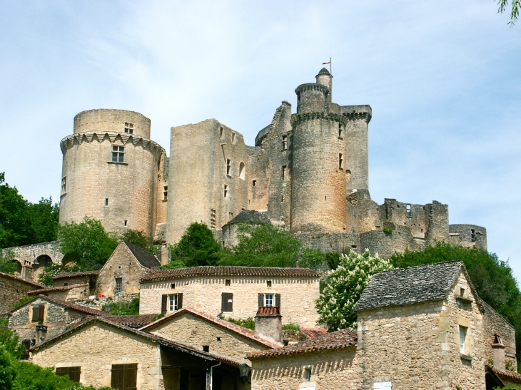 Château de Bonaguil, XVe siècle. vue-d-ensemble-cote-sud. Début 2006. - Saint-Front-sur-Lémance