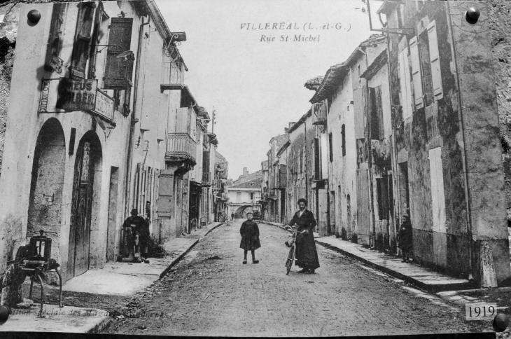 Rue Saint Michel en 1919. - Villeréal