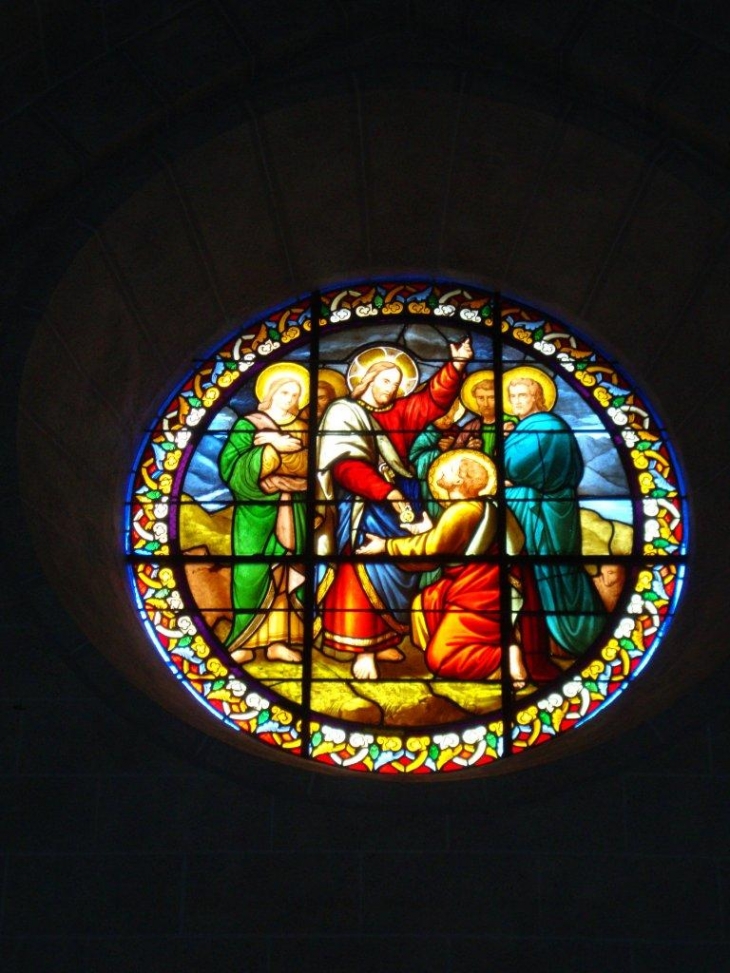 Oloron-Sainte-Marie (64400) cathédrale Sainte-Marie, vitrail façade