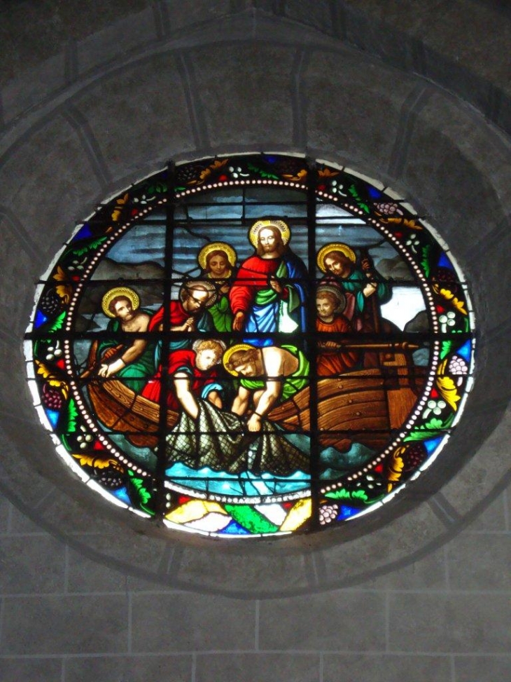 Oloron-Sainte-Marie (64400) cathédrale Sainte-Marie, vitrail façade