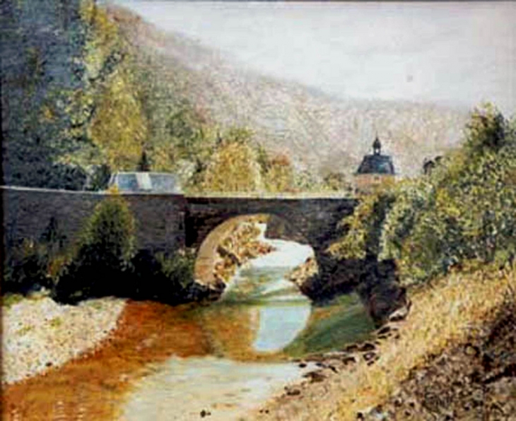 Le Pont de Sarrance. Peinture au couteau de JC SELLES BROTONS