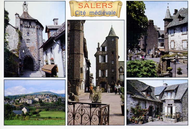 Sur-les-monts-du-cantal-salers-cite-medievale. (carte postale).