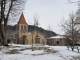 Saint Privat d'Allier - l'église avec neige