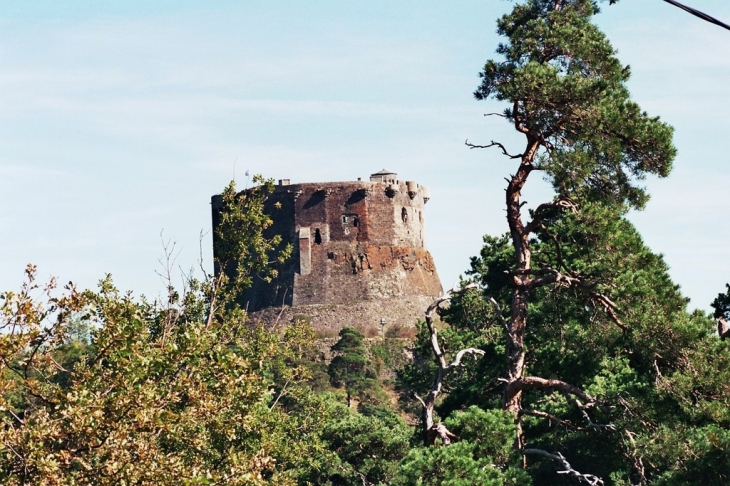 Le chateau -vue de la route de Clermont - Murol