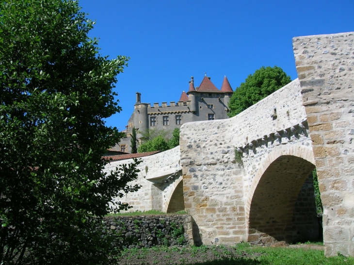 Vue du Château depuis le pont de la Monne - Saint-Amant-Tallende