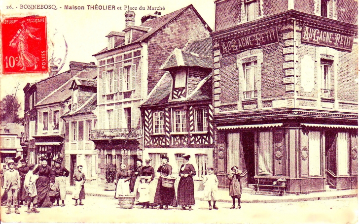 Carte postale bonnebosq ancienne oblitéré 09 octobre 1908 à 09h35