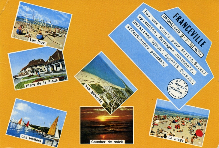 Franceville (carte postale de 1970) - Merville-Franceville-Plage