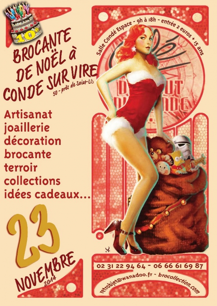 Affiche 10° brocante de Noël - Condé-sur-Vire