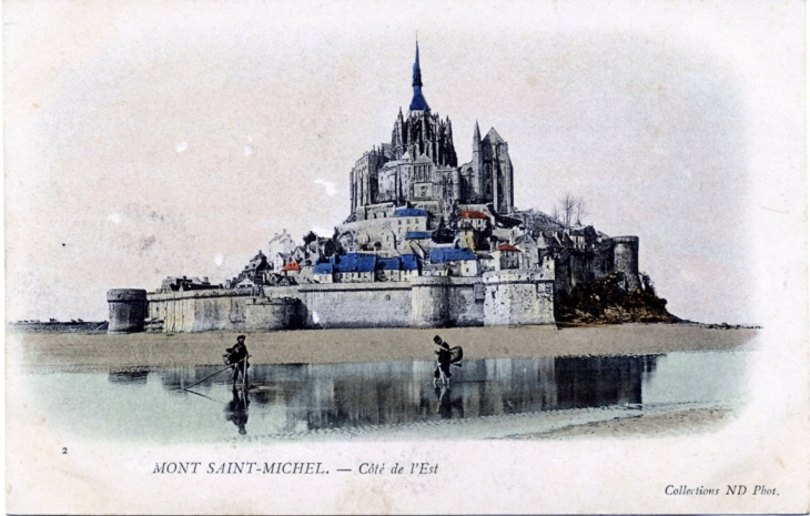 Côté de l'Est, vers 1930 (carte postale ancienne). - Le Mont-Saint-Michel