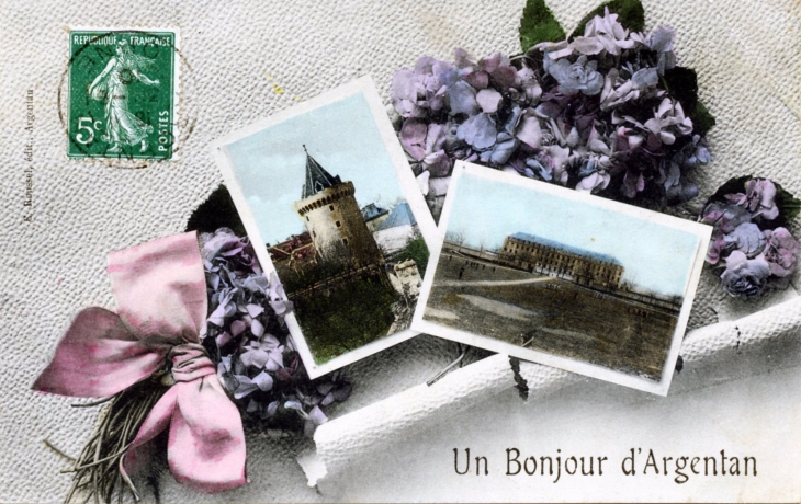 Le Bonjour d'Argentan, vers 1910 (carte postale ancienne).