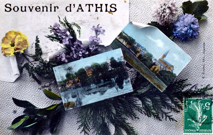Souvenir d'Athis, vers 1910 (carte postale ancienne). - Athis-de-l'Orne
