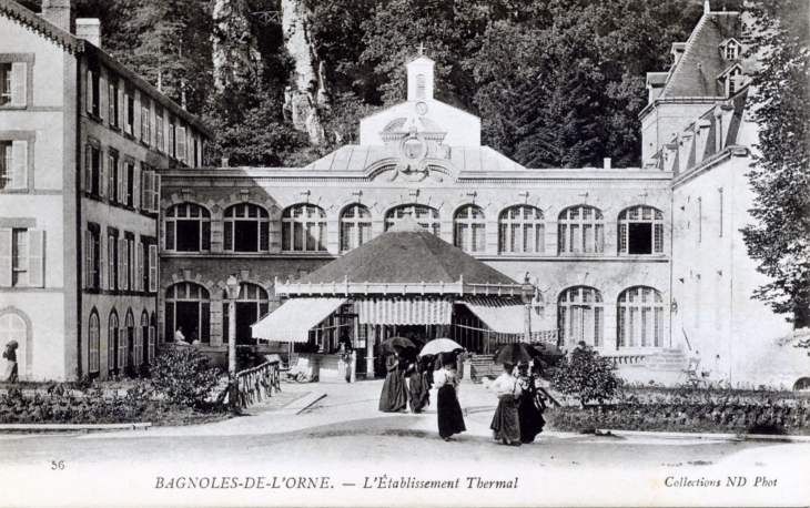 L'établissement Thermal, vers 1910 (carte postale ancienne). - Bagnoles-de-l'Orne