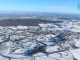 Bellême sous la neige à 1000m d'altitude, en avion ULM, par Survol du Perche.fr