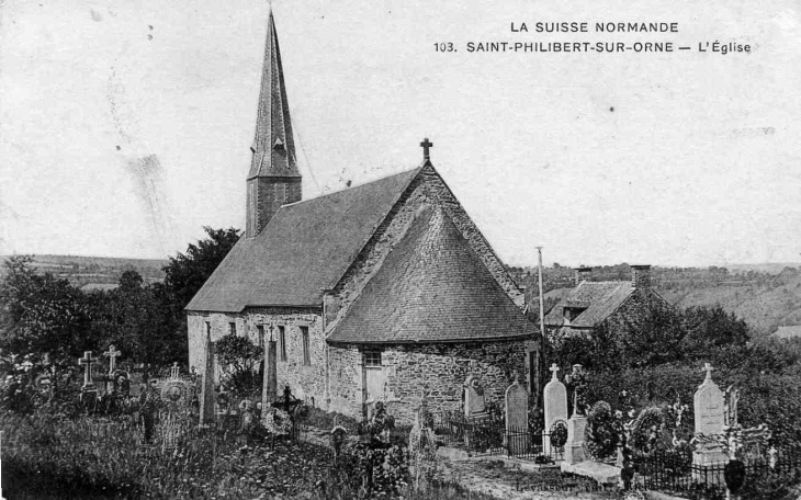 Versq 1913, l'église (carte postale ancienne) - Saint-Philbert-sur-Orne