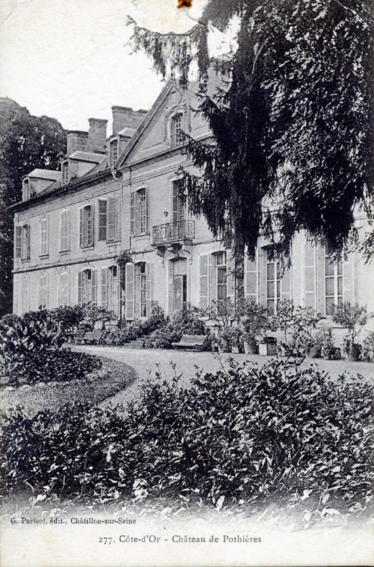 Château des Pothières, vers 1914 (carte postale ancienne). - Châtillon-sur-Seine