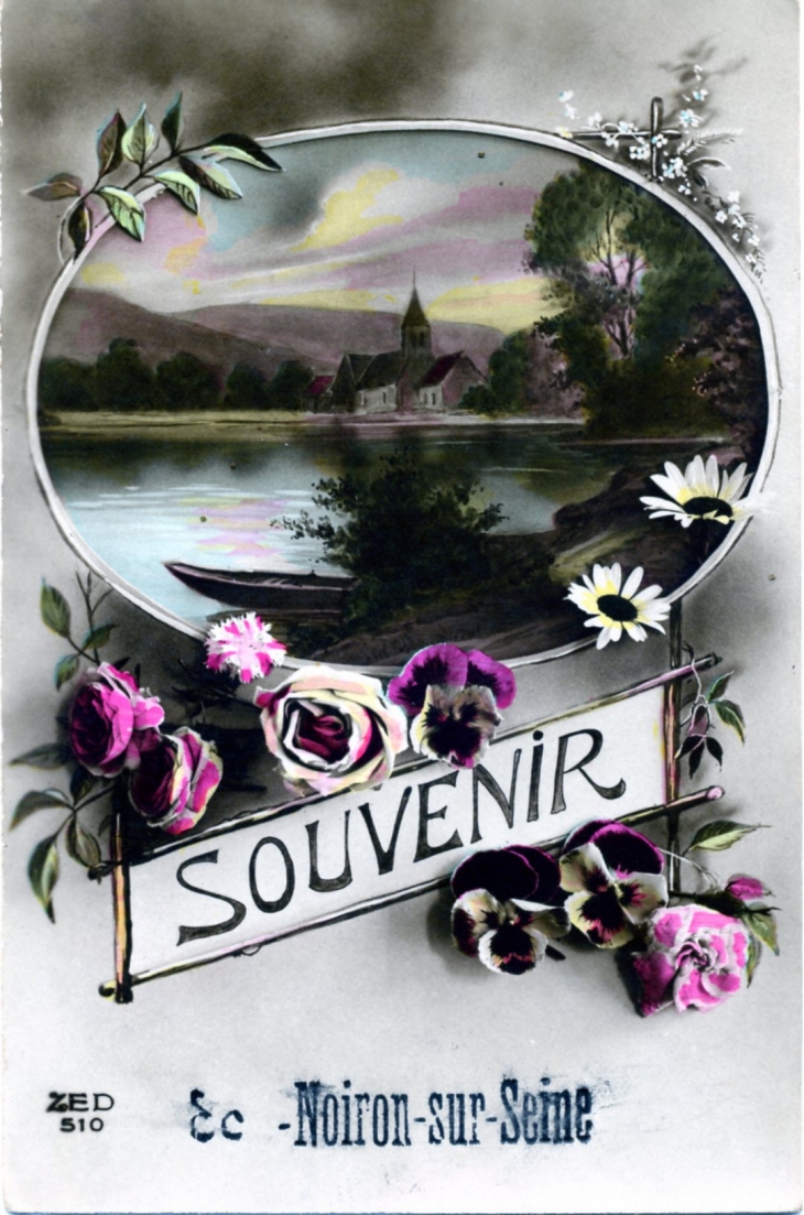 Carte postale ancienne de 1918. - Noiron-sur-Seine
