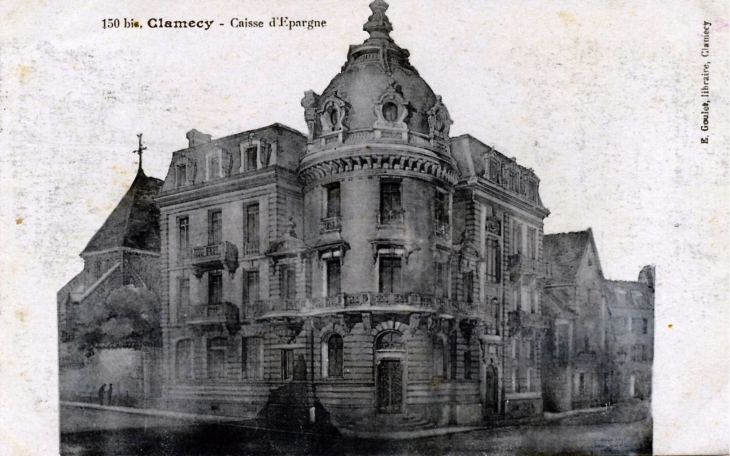 Caisse d'Epargne, vers 1925 (carte postale ancienne). - Clamecy