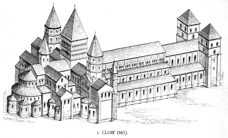 Dessin abbaye - Cluny