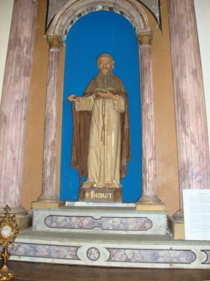 Flagy (71250) église, la statue de St.Thibaut 
