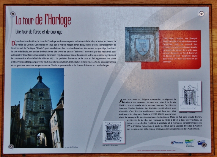 Beffroi ou Tour de l'Horloge 1456 - Avallon