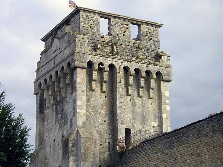 La tour-porte carrée du château de la ville - Druyes-les-Belles-Fontaines