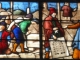 Sur ce vitrail du 16e on voit la construction de l'église et le plan actuel 