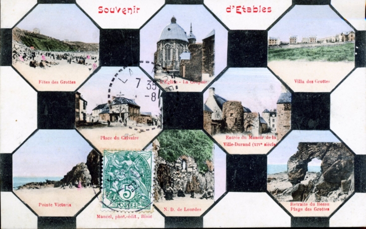 Souvenir d'Etables, vers 1907 (carte postale ancienne). - Étables-sur-Mer