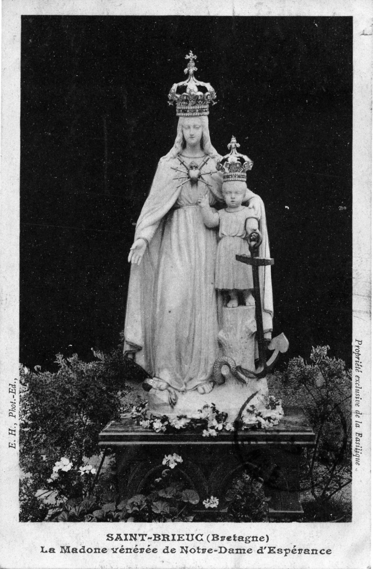 La Madone vénérée deNotre-Dame d'Espérance (carte postale de 1923) - Saint-Brieuc