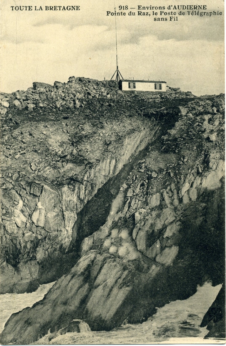 Aux environs. Pointe du Raz, Le Poste de Télégraphie sans Fil. (Carte postale de 1940) - Audierne