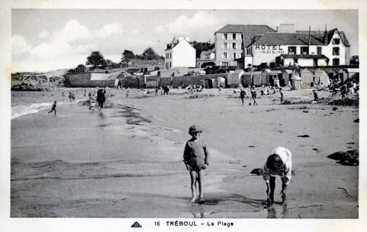 Theboul - La Plage, vers 1930 (carte postale ancienne). - Douarnenez