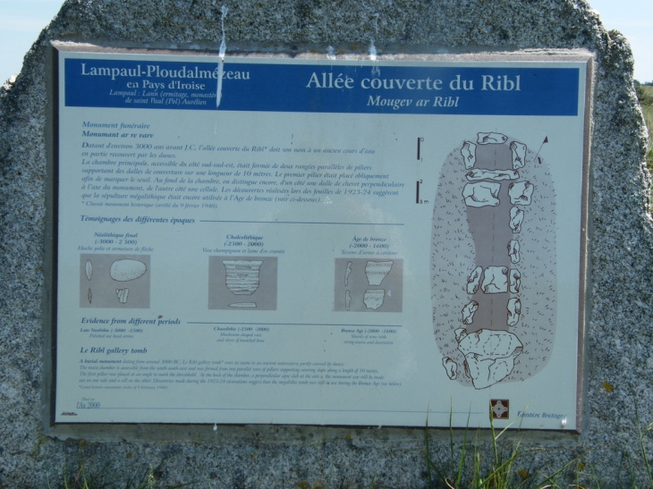 Allée couverte du Ribl - panneau descriptif - Lampaul-Ploudalmézeau