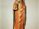Saint-Guénolé, fondateur du Monastère (vers 485). Bois polychrome du XV° (carte postale de 1990)