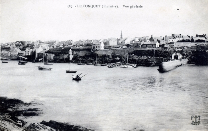 Vue générale, vers 1920 (carte postale ancienne). - Le Conquet