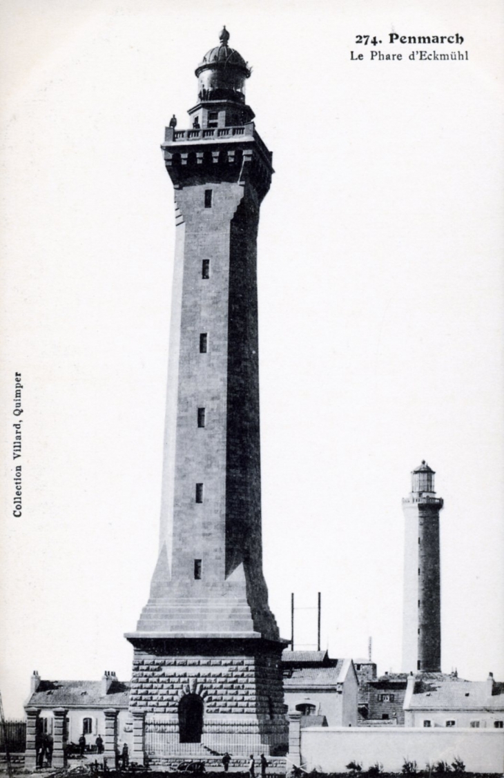 Le Phare d'Eckmühl, vers 1920 (carte postale ancienne). - Penmarch